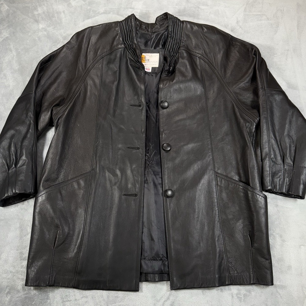 Vintage WB Place & Co. Deerskin Leather Jacket Size Size X-LG W.B. Big &‎ Tall